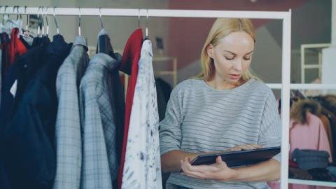 Modern dressing room in retail