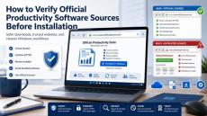 Verifying official productivity software sources before installation